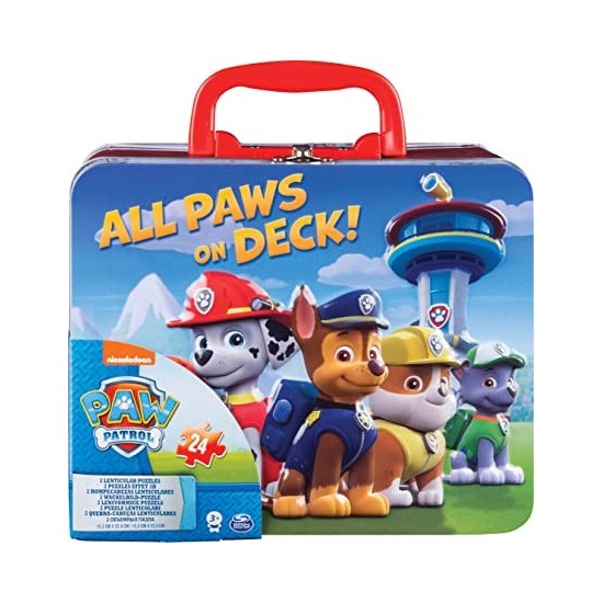 GRANDE VALISETTE METAL 2 PUZZLES LENTICULAIRES Paw Patrol- SPIN MASTER 20080378