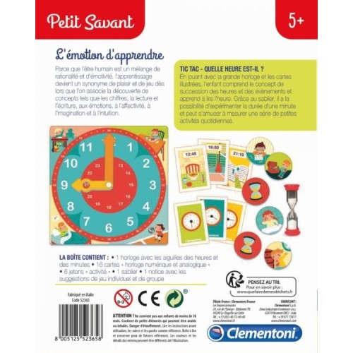 Tic Tac - Quelle heure est-il ? (A1x1)- CLEMENTONI 52365